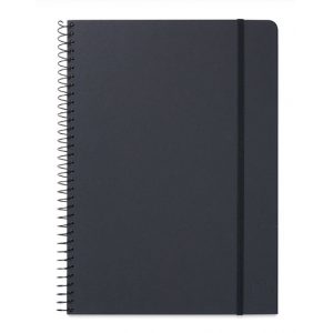 Black spiral notebook